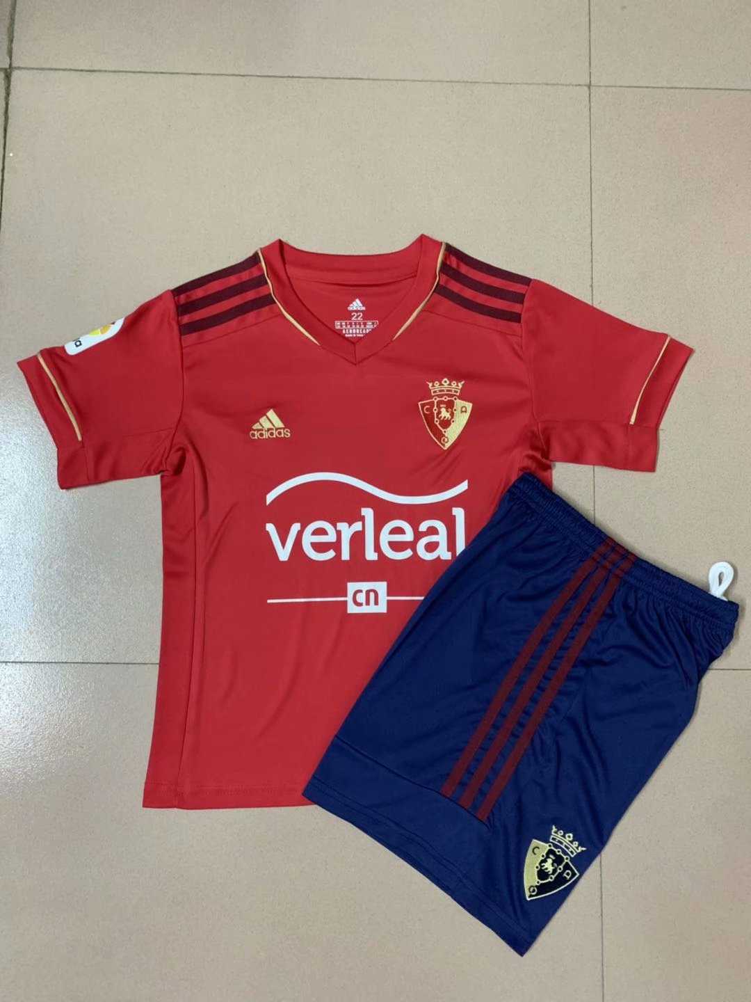 2020/21 Atletico Osasuna Home Kids Soccer Kit(Jersey+Shorts)