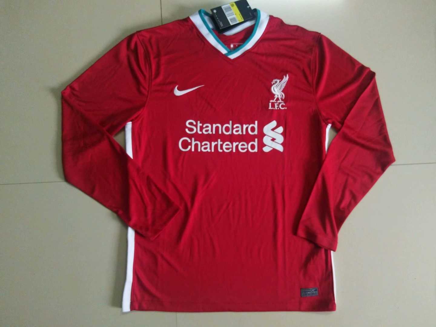 2020/21 Liverpool Home LS Red Mens Soccer Jersey Replica 