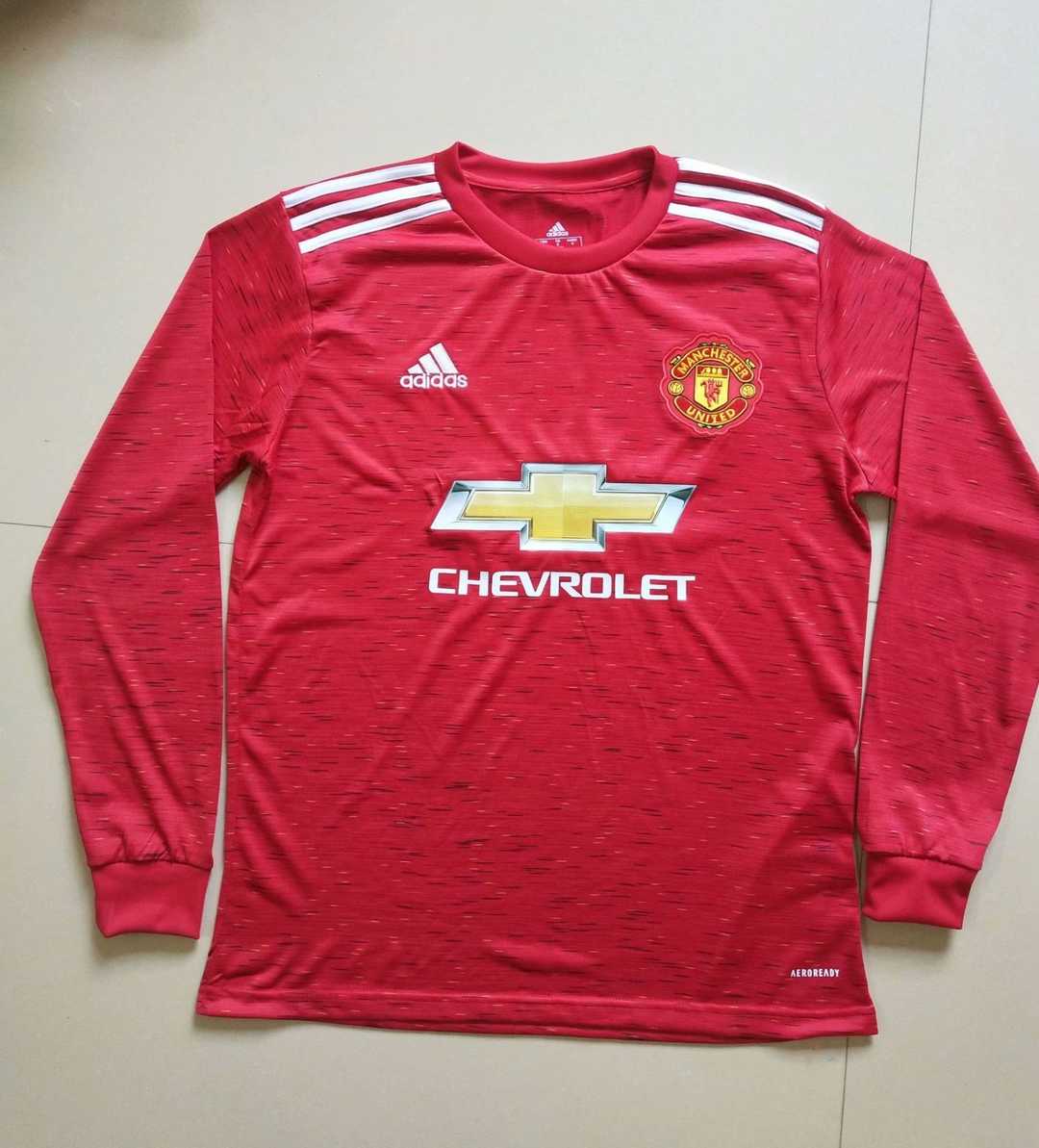2020/21 Manchester United Home Red LS Mens Soccer Jersey Replica 