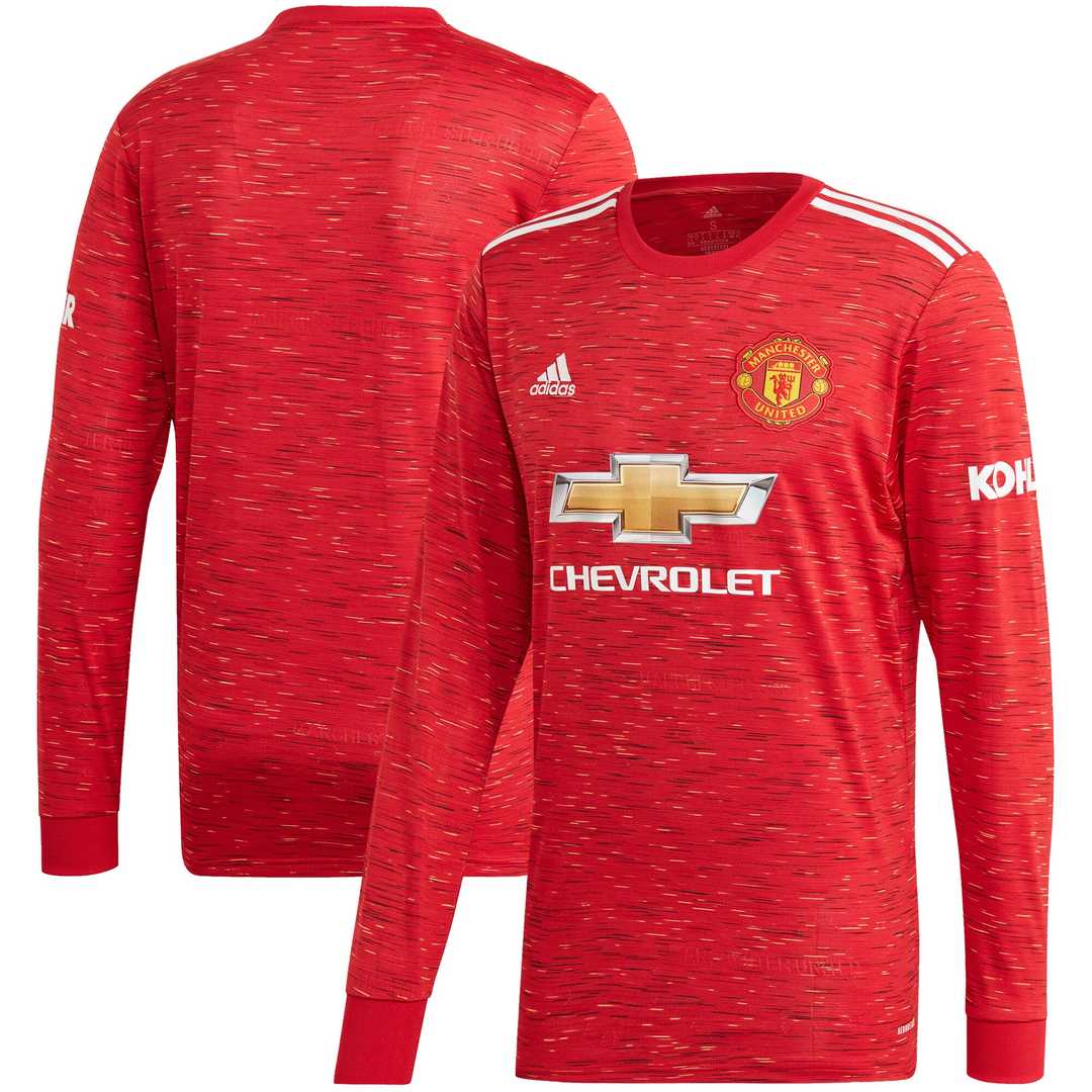 2020/21 Manchester United Home LS Mens Soccer Jersey Replica 