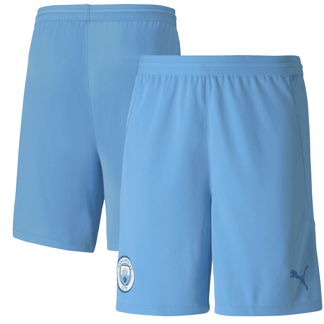 2020/21 Manchester City Home Light Blue Mens Soccer Shorts