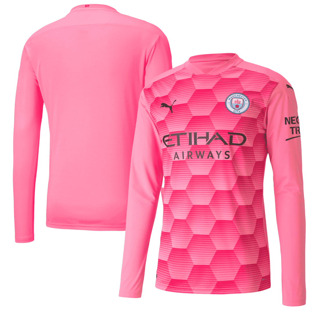 2020/21 Manchester City Third Goalkeeper Pink LS Mens Soccer Jersey Replica 