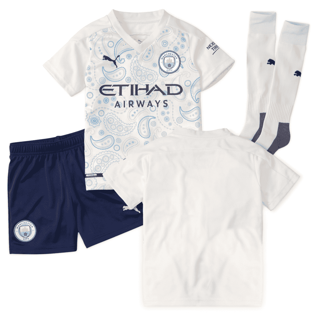 2020/21 Manchester City Third Kids Soccer Kit(Jersey+Shorts+Socks)