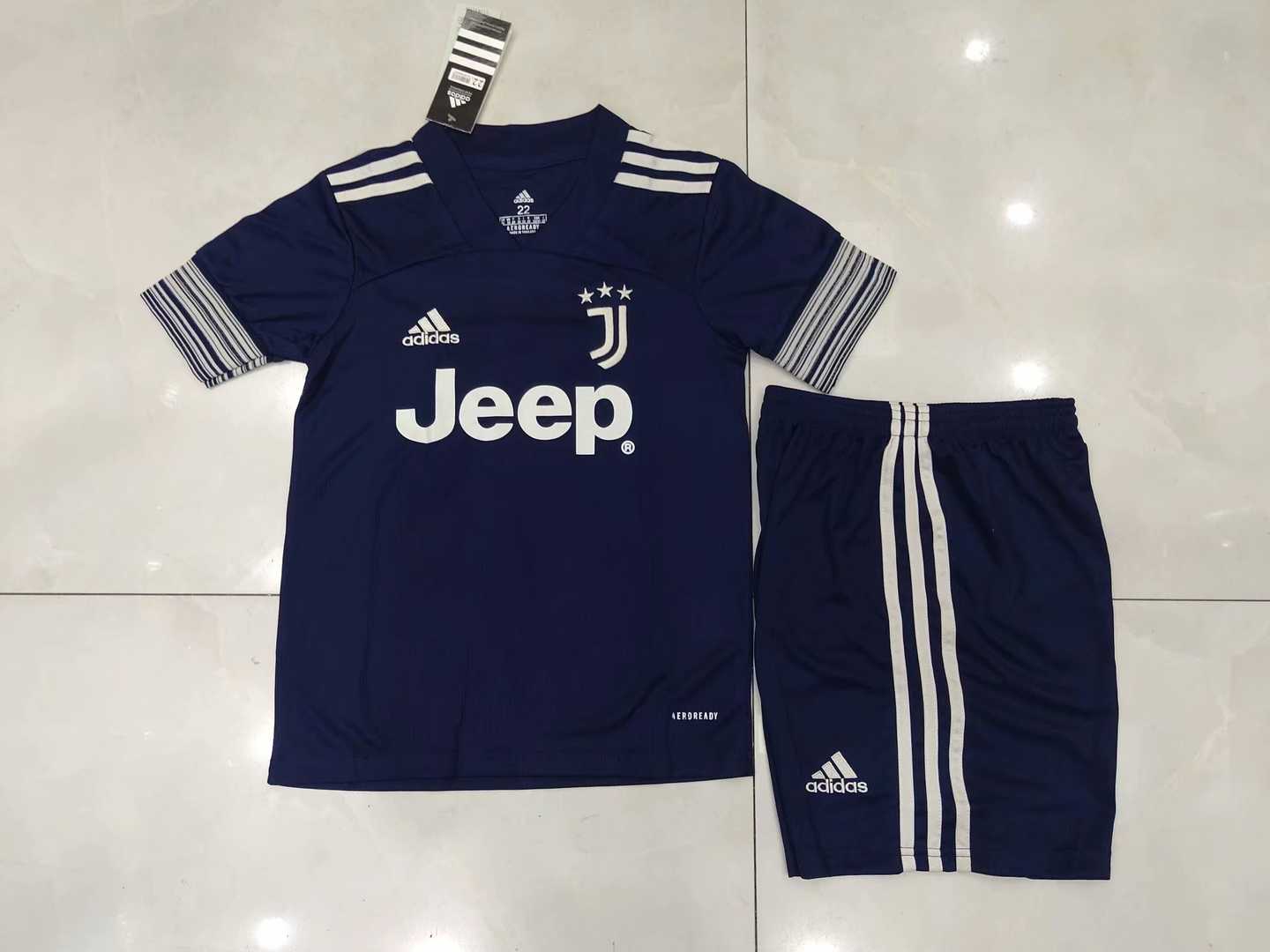 2020/21 Juventus Away Kids Soccer Kit (Jersey + Shorts)