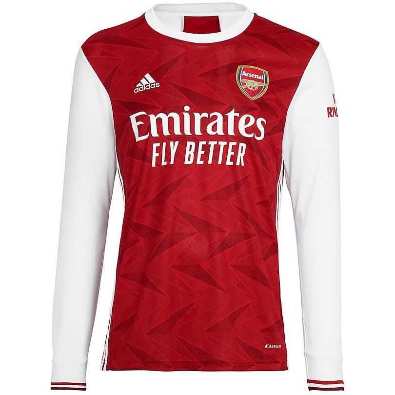2020/21 Arsenal Home Red LS Mens Soccer Jersey Replica 