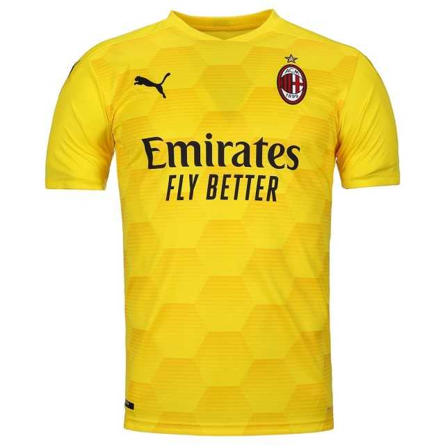 2020/21 AC Milan Goalkeeper Yellow Mens Soccer Jersey Replica 