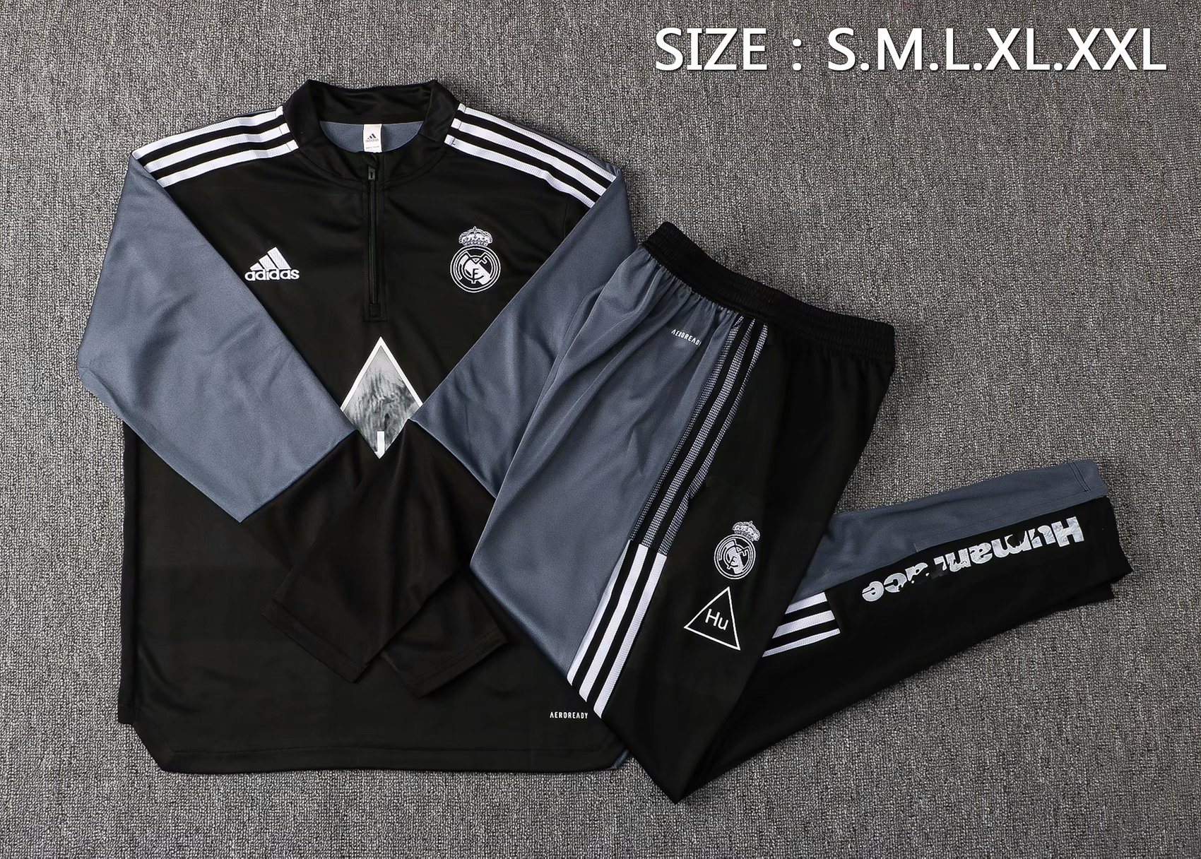 Real Madrid x Human Race Black Soccer Training Suit Mens 2021/22 
