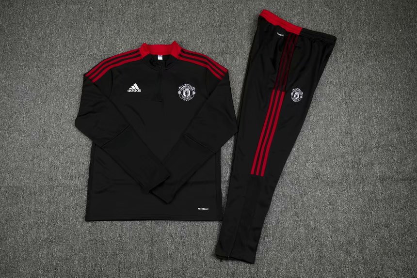 Manchester United Black - Red Soccer Training Suit Mens 2021/22 