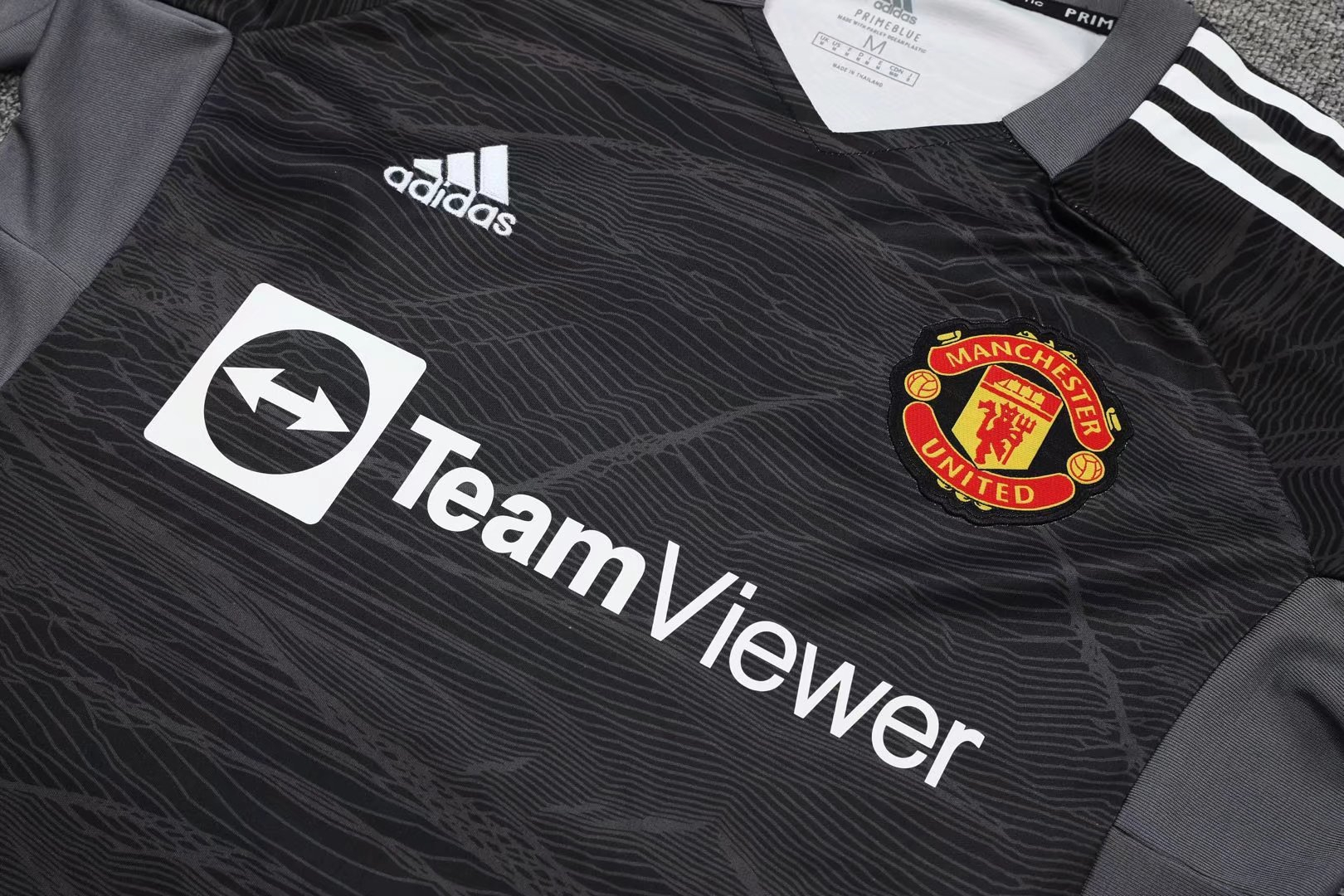 Manchester United Soccer Jersey + Shorts Replica Goalkeeper Black Long Sleeve Mens 2021/22