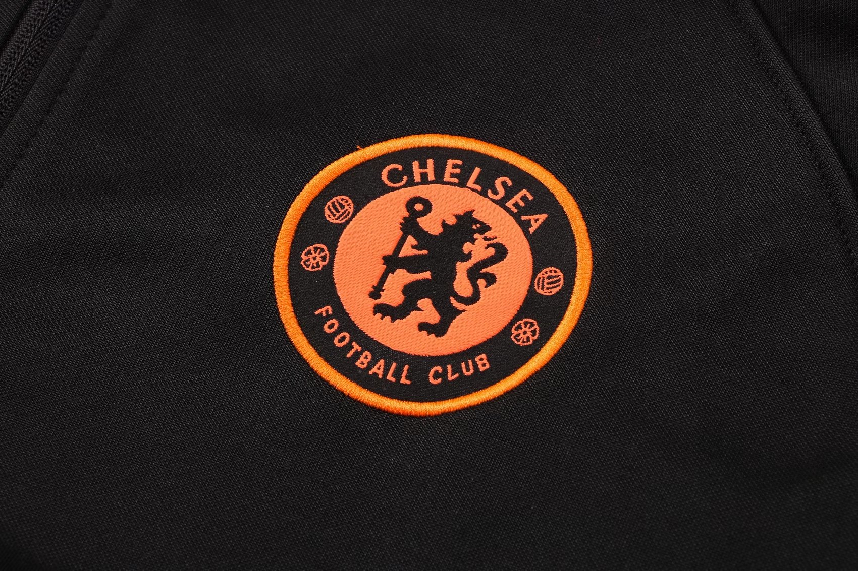 Chelsea Soccer Training Suit Jacket + Pants Hoodie Black - Orange Men's ...
