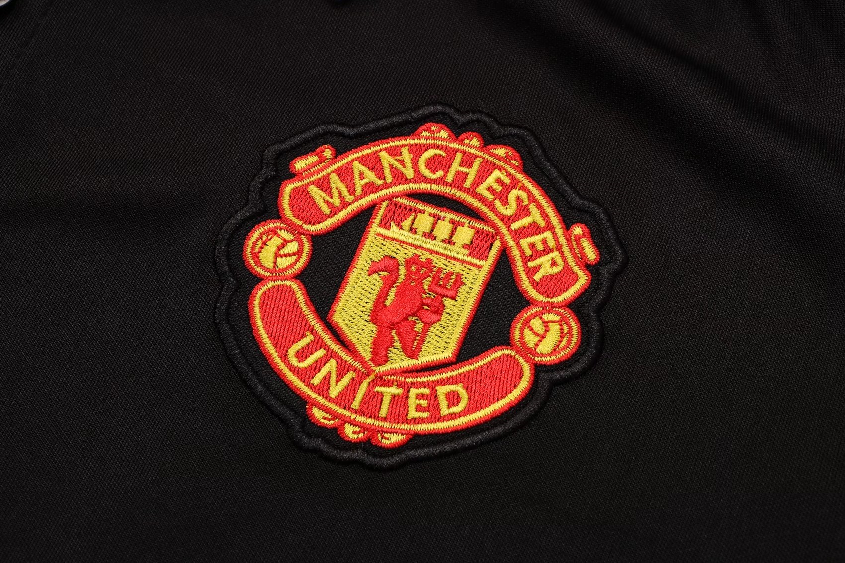 Manchester United Soccer Polo Jersey Replica UEFA Black Mens 2021-22
