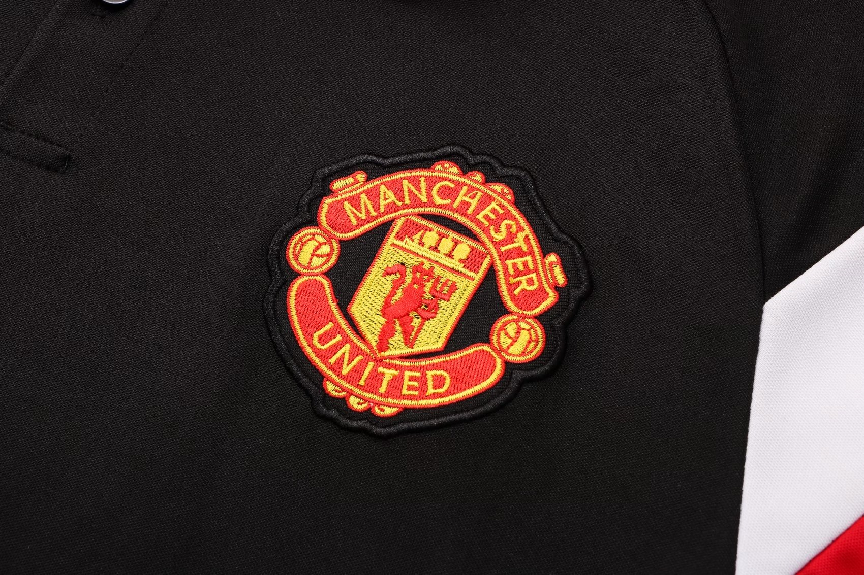 Manchester United Soccer Polo Jersey Replica Black III Mens 2021-22