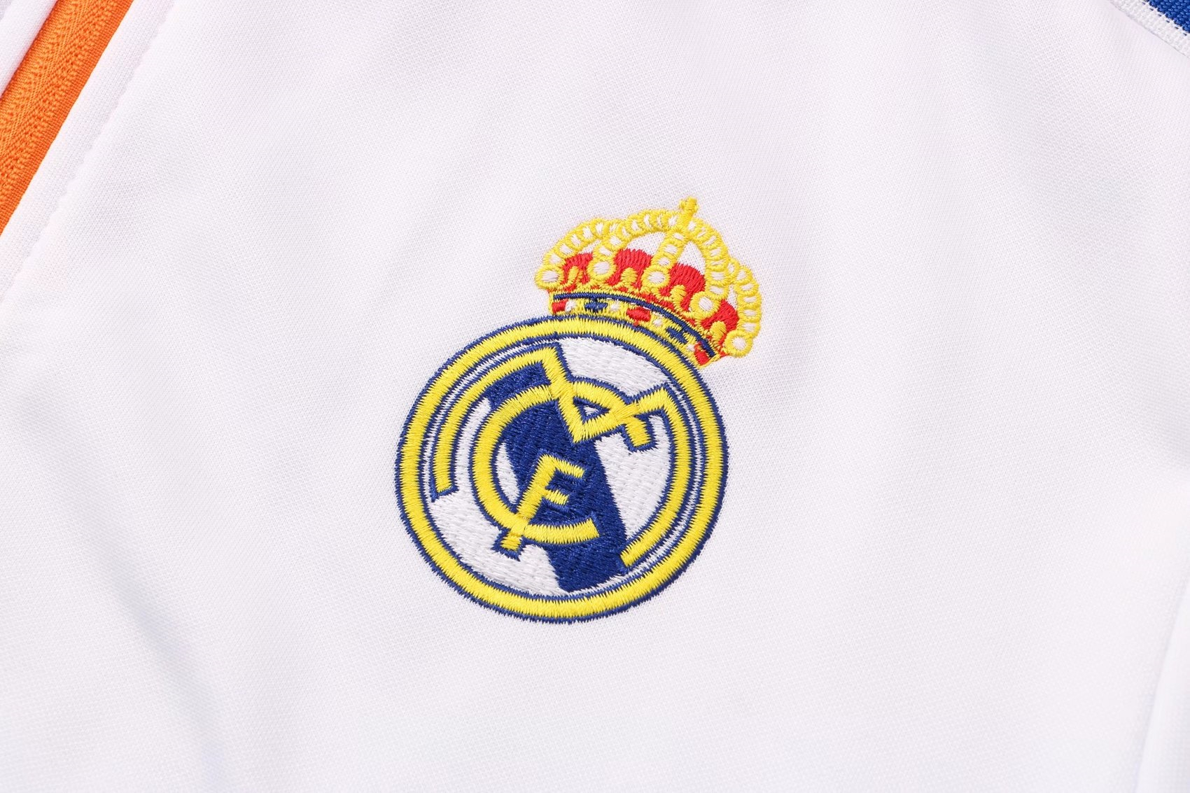 Real Madrid Soccer Training Suit Jacket + Pants Replica Hoodie White Mens 2021-22