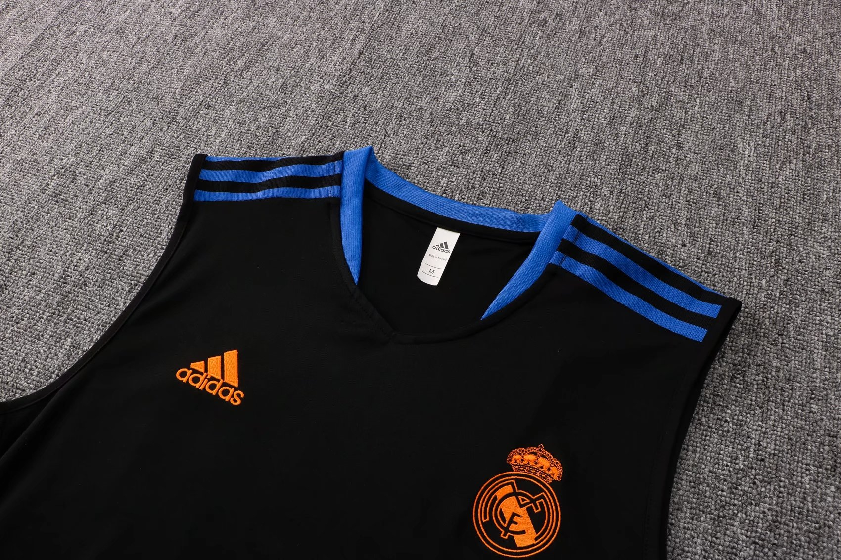Real Madrid Soccer Singlet Jersey Replica Black Mens 2021/22