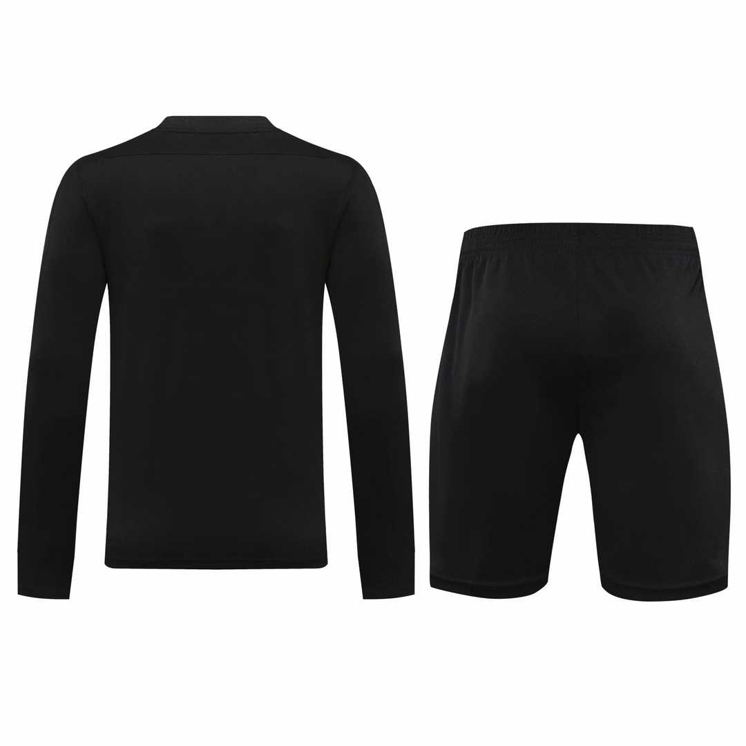 2020/21 Manchester City Goalkeeper Black Long Sleeve Mens Soccer Jersey Replica  + Shorts Set