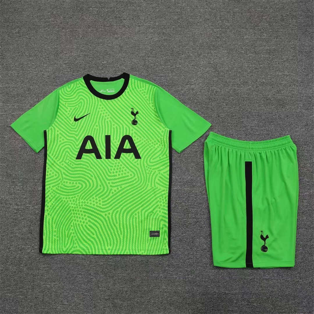 2020/21 Tottenham Hotspur Goalkeeper Green Mens Soccer Jersey Replica  + Shorts Set