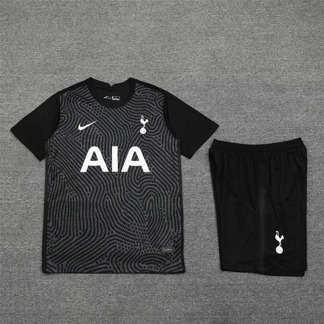 2020/21 Tottenham Hotspur Goalkeeper Black Mens Soccer Jersey Replica  + Shorts Set