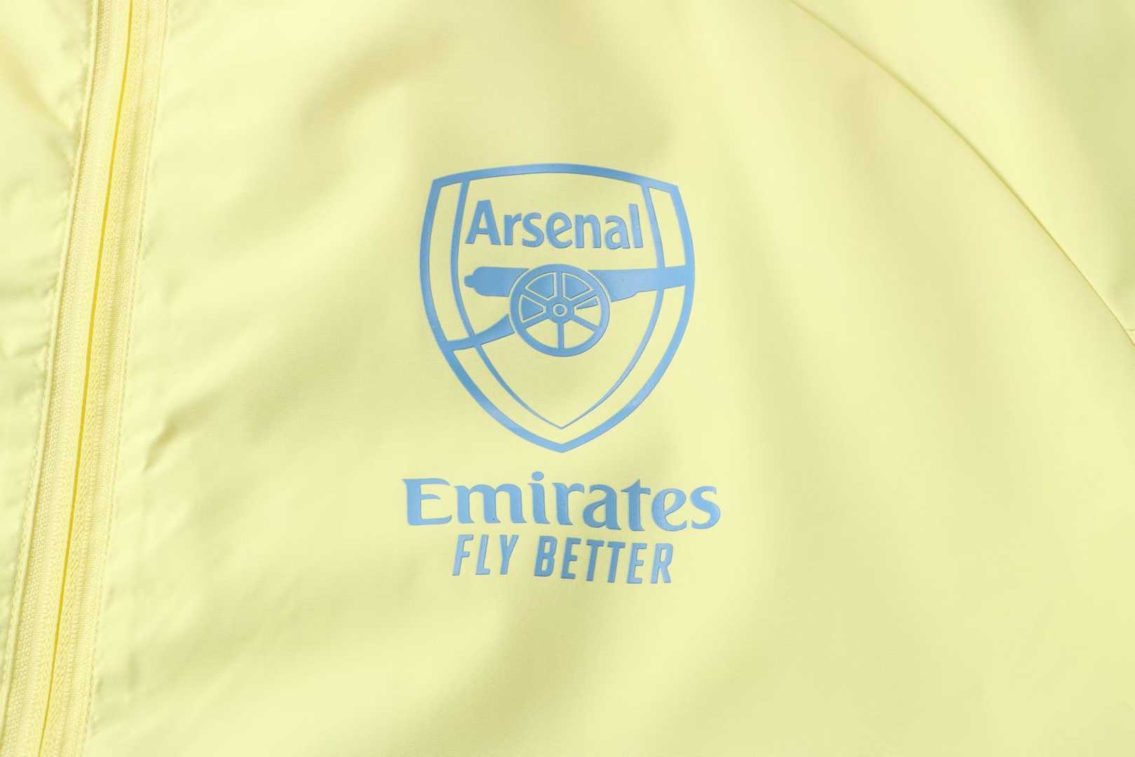 2020/21 Arsenal Yellow All Weather Windrunner Soccer Jacket Mens