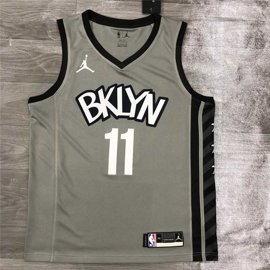 Brooklyn Nets Brand Gray 202020/21 Mens Swingman Jersey StateMenst Edition 