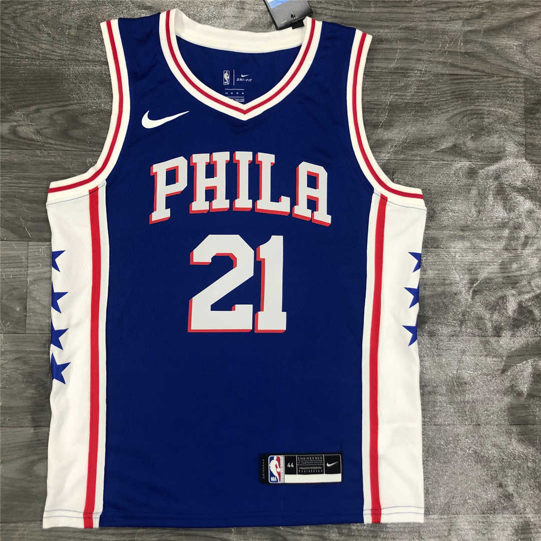 2020/21 Philadelphia 76Ers Blue Swingman Jersey Mens Icon Edition