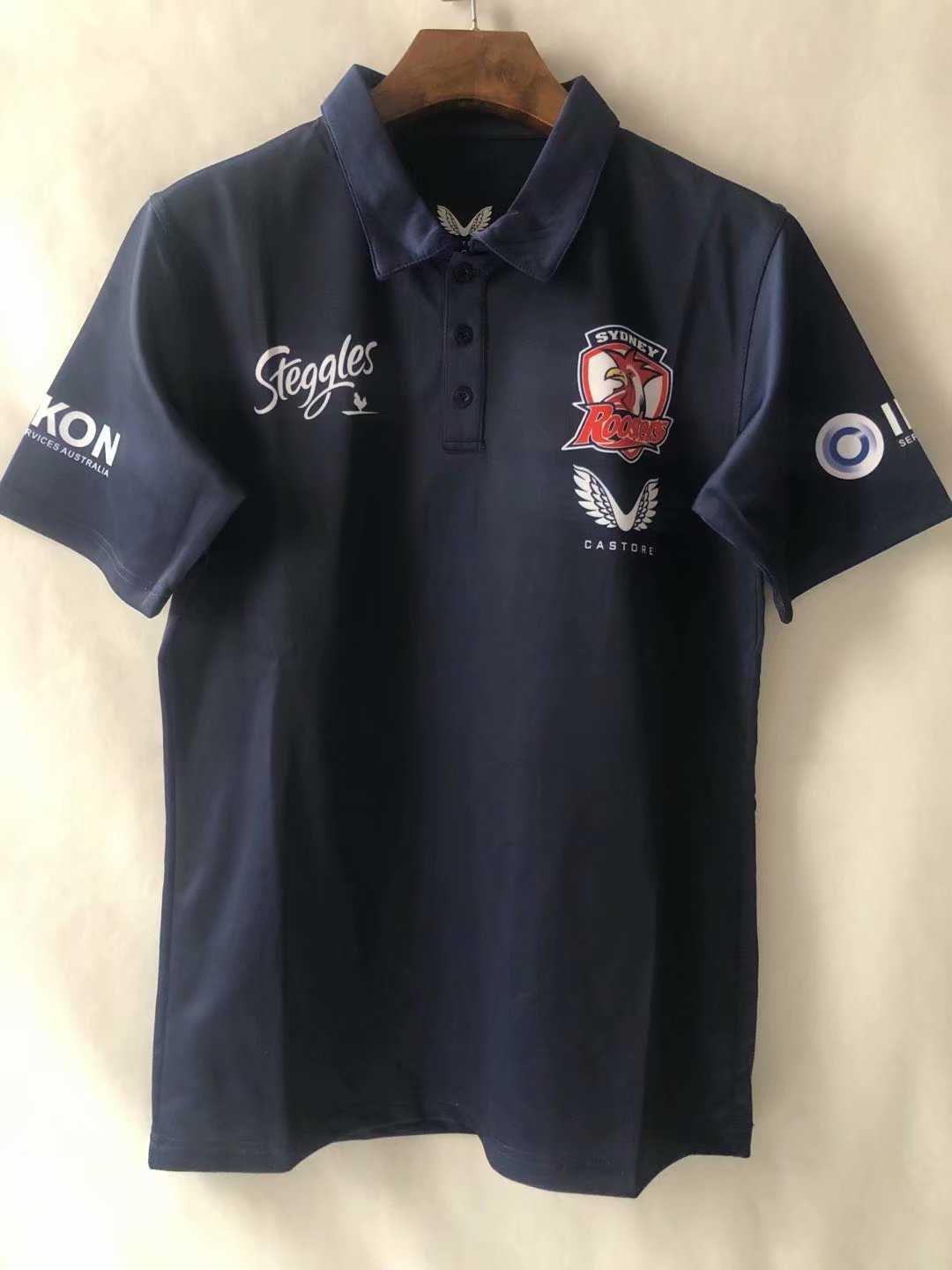 2021 Sydney Roosters Media Rugby Soccer Polo Jersey Mens