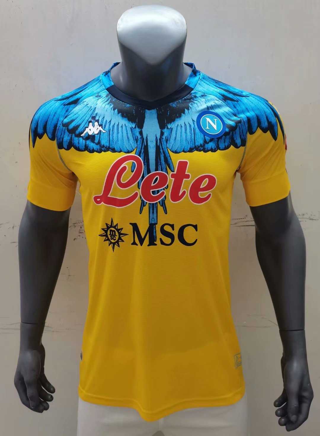 2021/22 Napoli Special Edition Yellow Soccer Jersey Replica  Mens