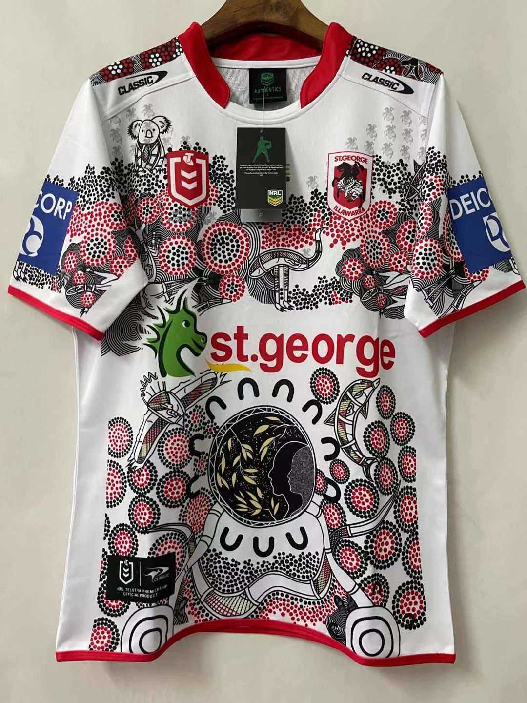 2021 St George Dragons Rugby Indigenous Soccer Jersey Replica  Mens