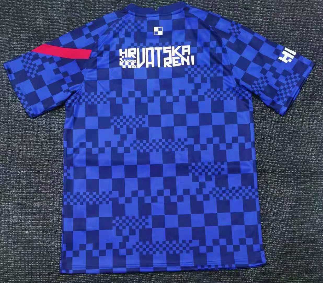 2021/22 Croatia Blue Short Soccer Training Jersey Mens
