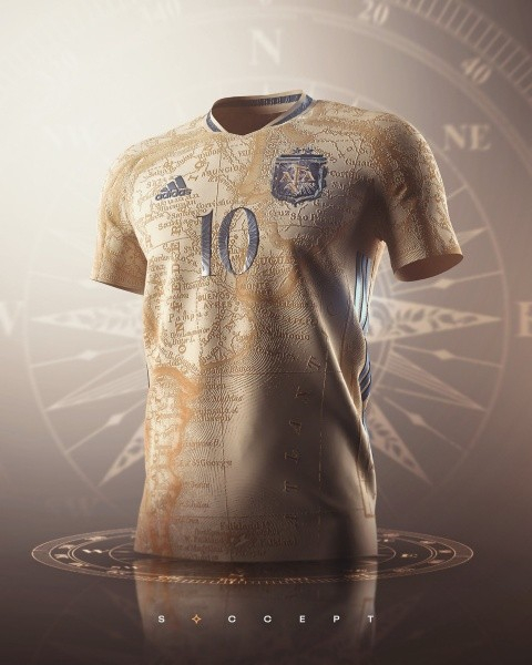 2021/22 Argentina Gold Commemorative Edition Mens Soccer Jersey Replica 