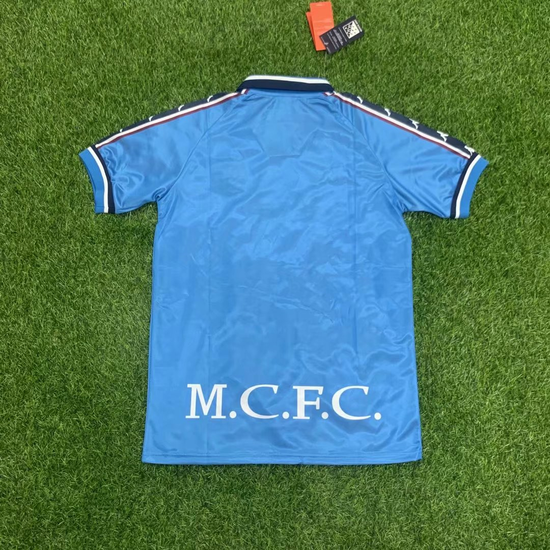 1998-1999 Manchester City Retro Home Mens Soccer Jersey Replica 