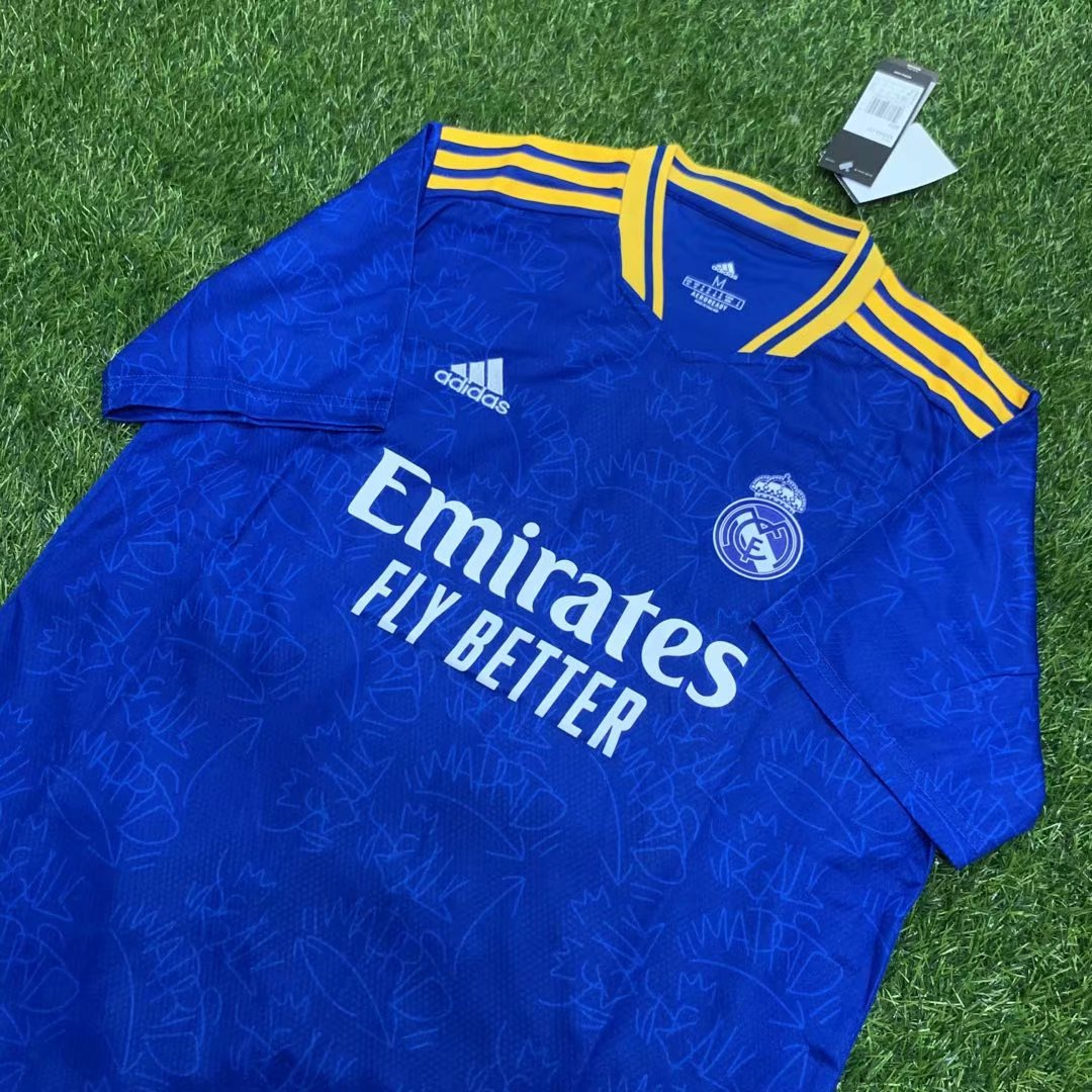2021/22 Real Madrid Blue Mens Short Soccer Training Jersey
