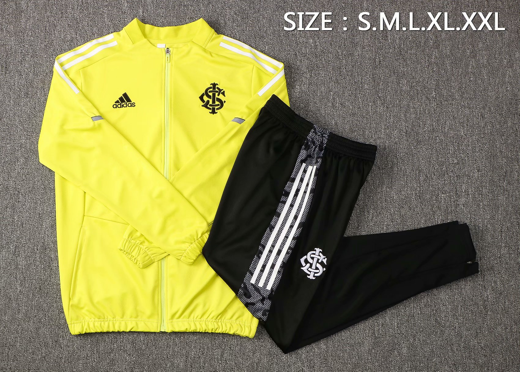 2021/22 S. C. Internacional Yellow Soccer Training Suit (Jacket + Pants) Mens