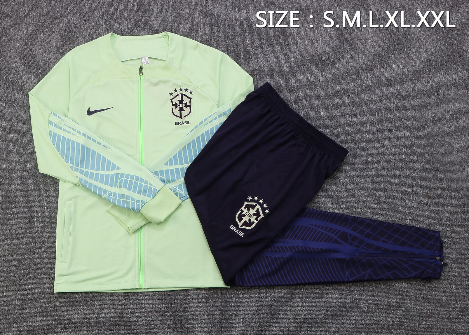 Brazil Soccer Jacket + Pants Lemon 2022/23 Mens