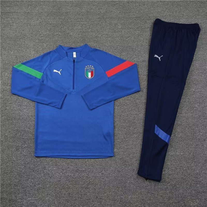 Italy Soccer Training Suit Replica Blue 2022 Mens