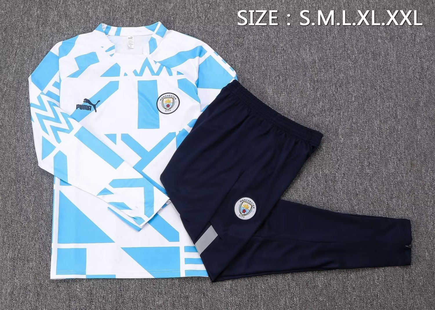 Manchester City Soccer Training Suit Replica White 2022/23 Mens