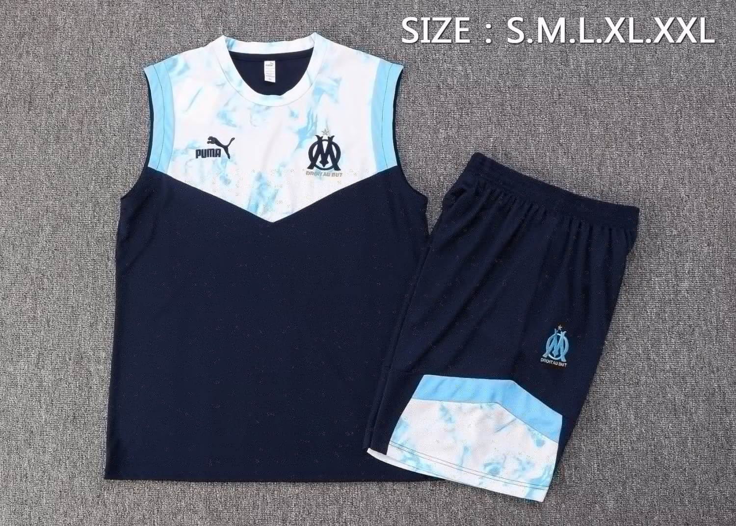 Olympique Marseille Soccer Singlet + Short Replica Navy 2021/22 Men's