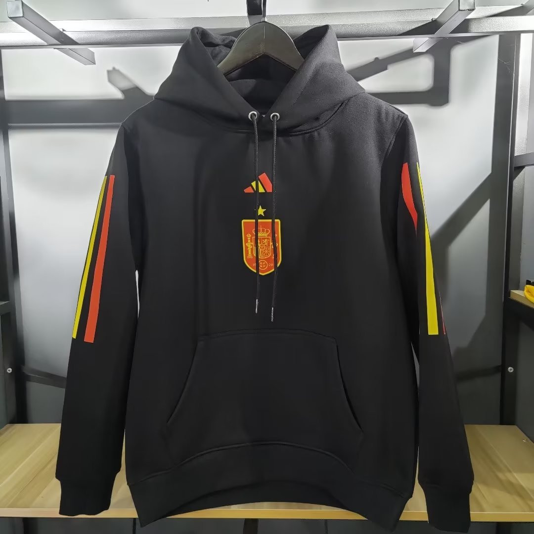 Spain Soccer Sweatshirt Replica Black Pullover 2022 Men's (Hoodie)