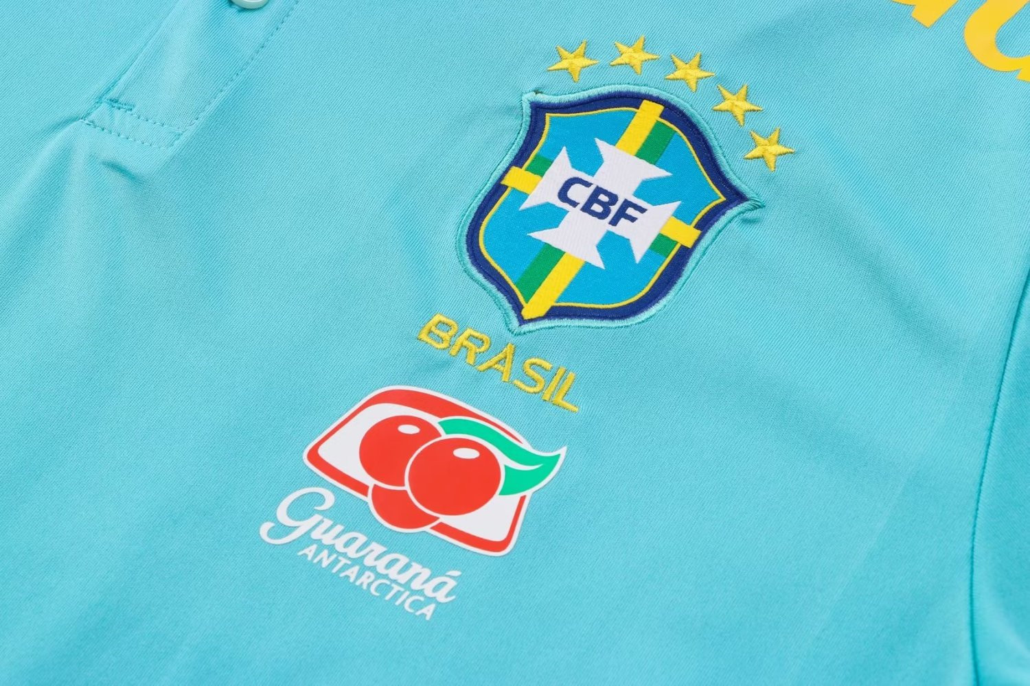 Brazil Soccer Polo Jersey Replica Aqua Green 2022 Men's