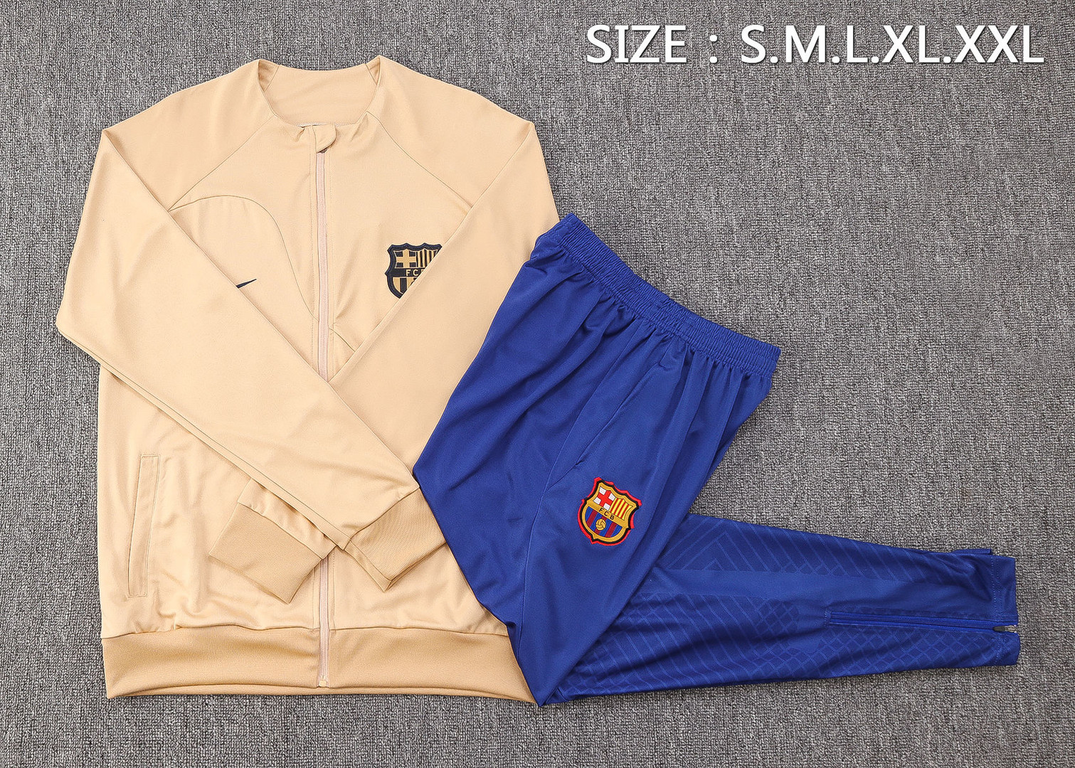 Barcelona Soccer Jacket + Pants Replica Apricot 2022/23 Mens