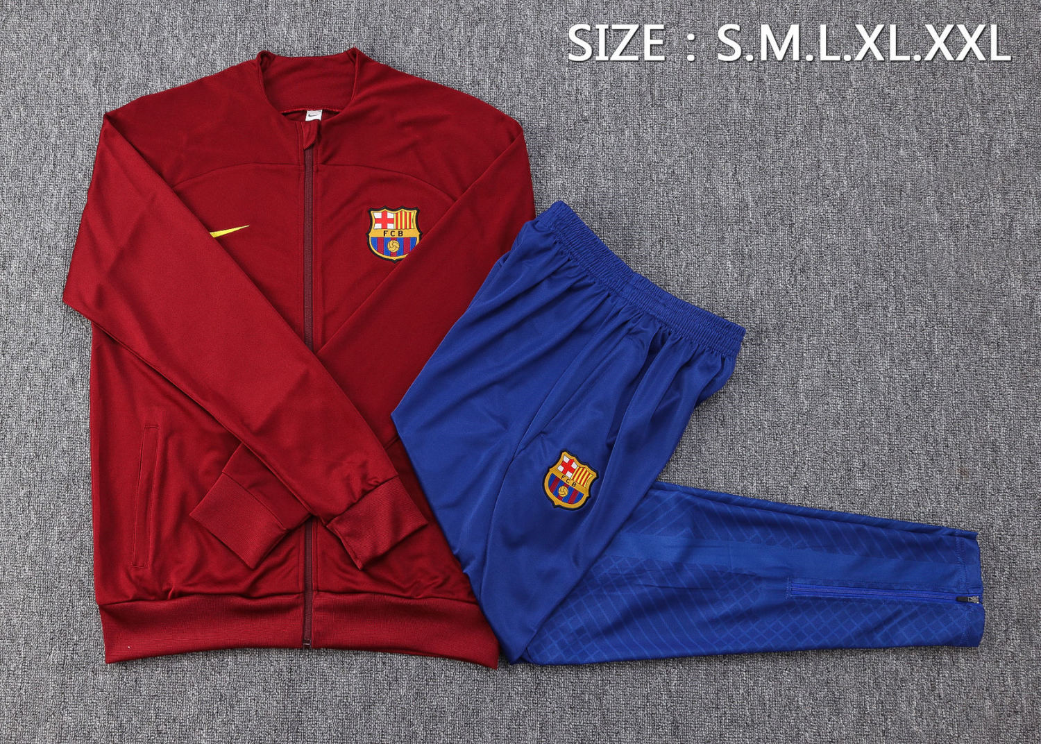 Barcelona Soccer Jacket + Pants Replica Burgundy 2022/23 Mens