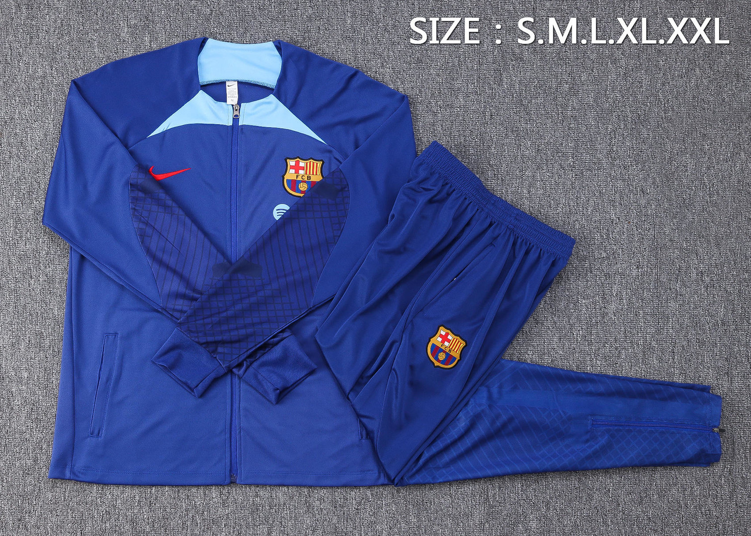 Barcelona Soccer Jacket + Pants Replica Blue II 2022/23 Mens