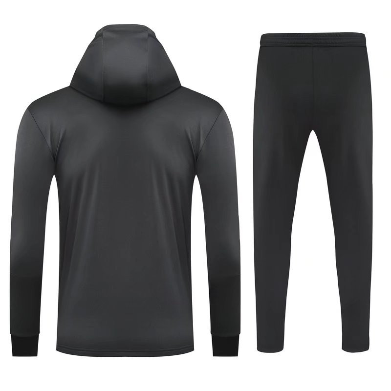 Juventus Soccer Training Suit Jacket + Pants Hoodie Black Mens 2021/22