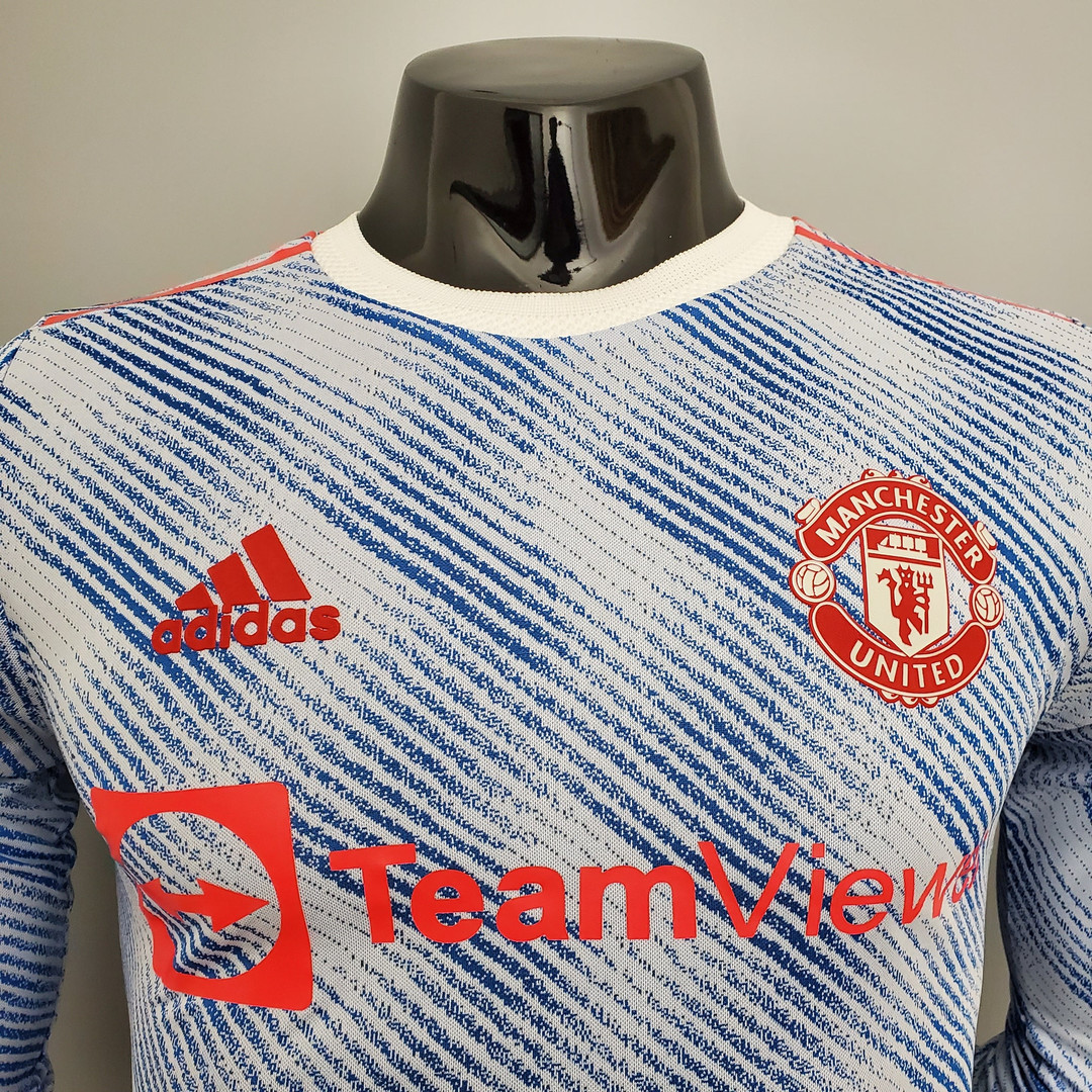 Manchester United Soccer Jersey Replica Away Long Sleeve Mens 2021/22 (Player Version)