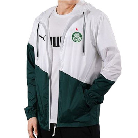 Palmeiras All Weather Windrunner Soccer Jacket Hoodie White - Green Mens 2022/23