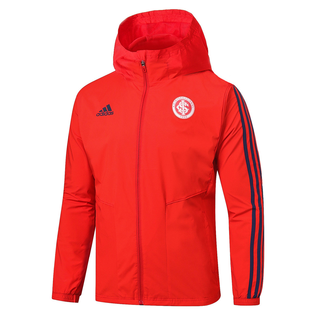 S. C. Internacional All Weather Windrunner Soccer Jacket Hoodie Red ...