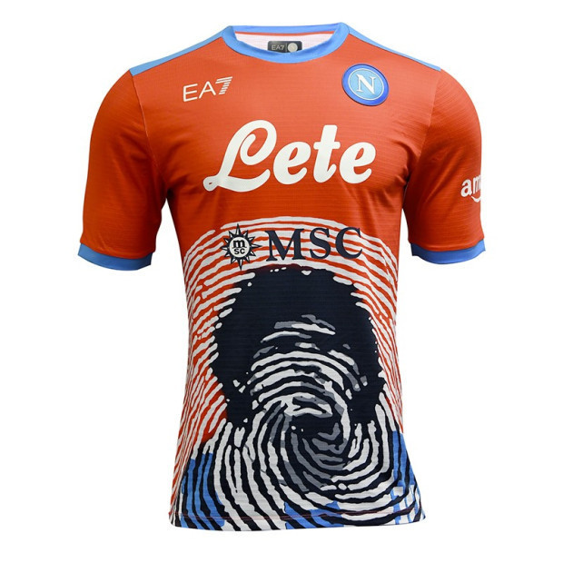 Napoli Maradona Soccer Jersey Replica Limited Edition Orange Mens 2021/22