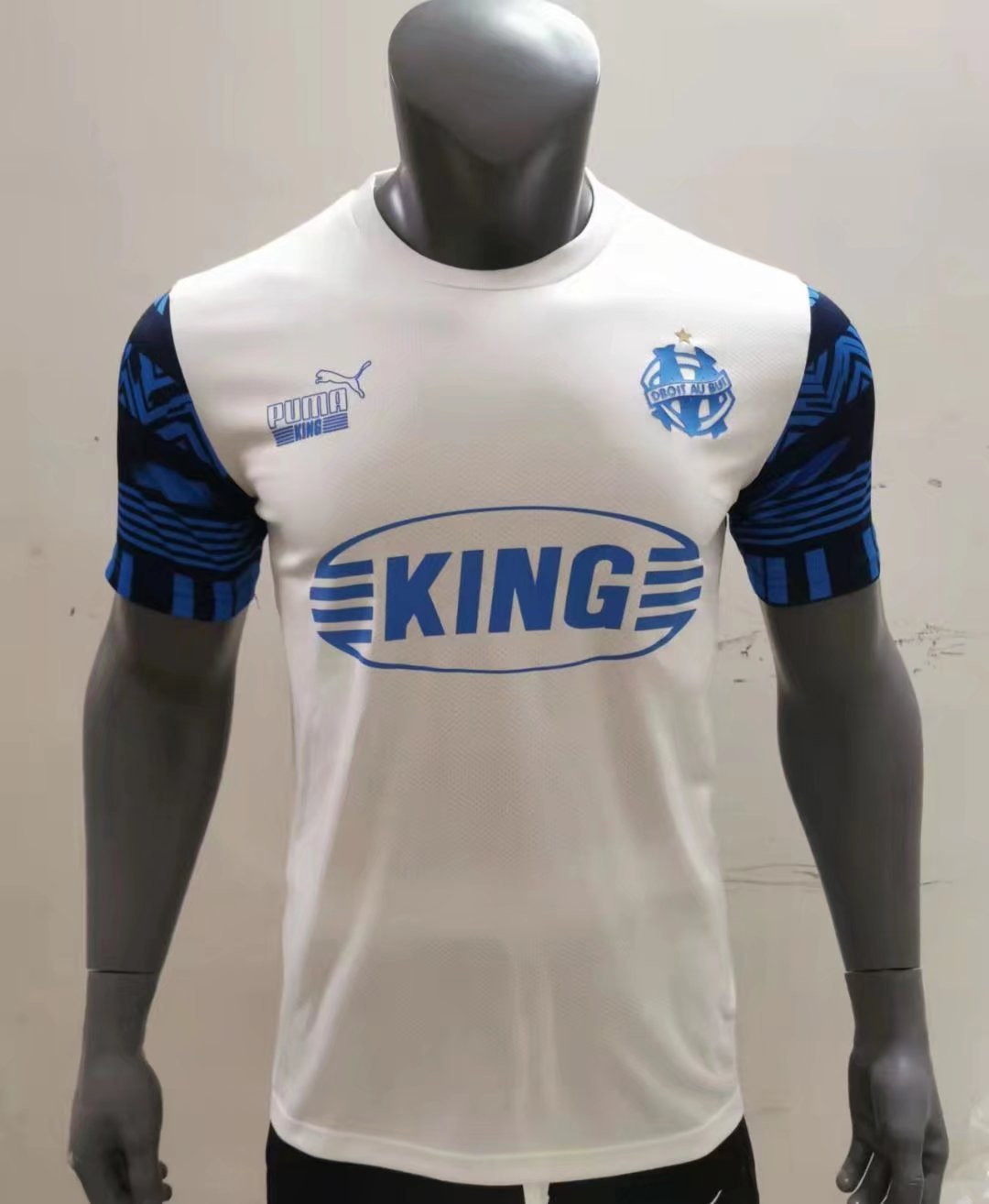 Olympique Marseille Soccer Training Jersey Replica Puma King White Mens 2022/23