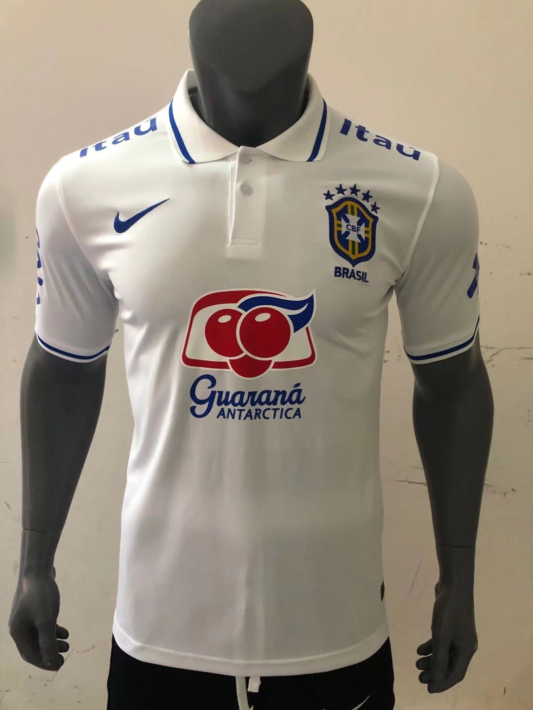 Brazil Soccer Polo Jersey Replica White Mens 2022