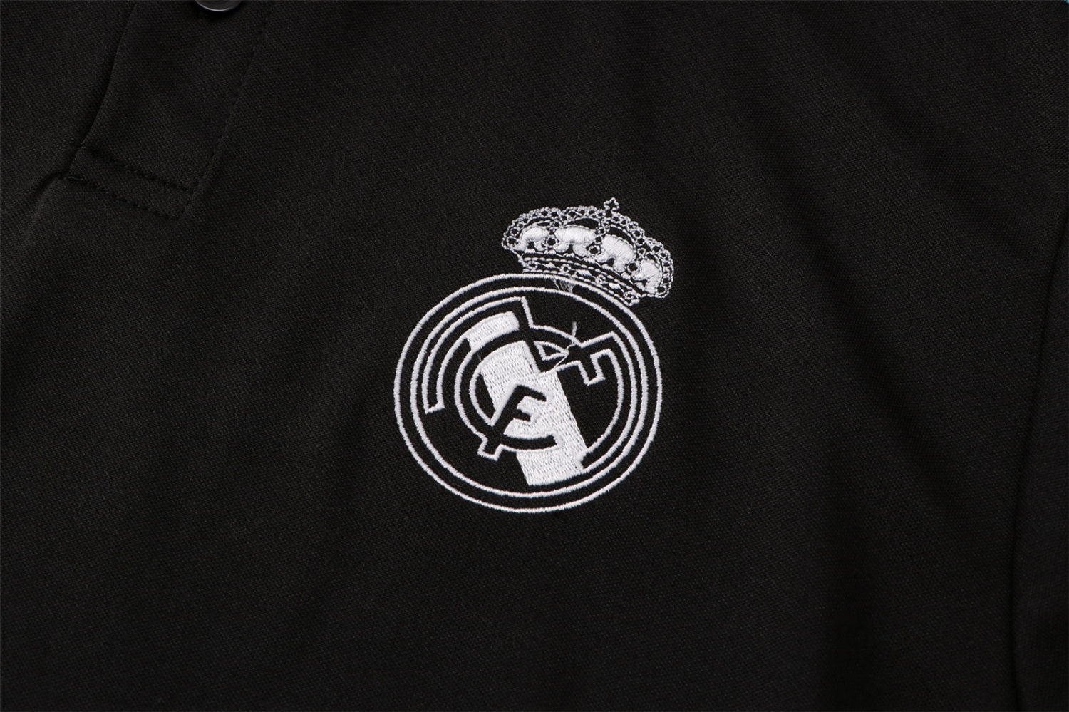 Real Madrid Soccer Polo Jersey Replica Black II Mens 2021/22