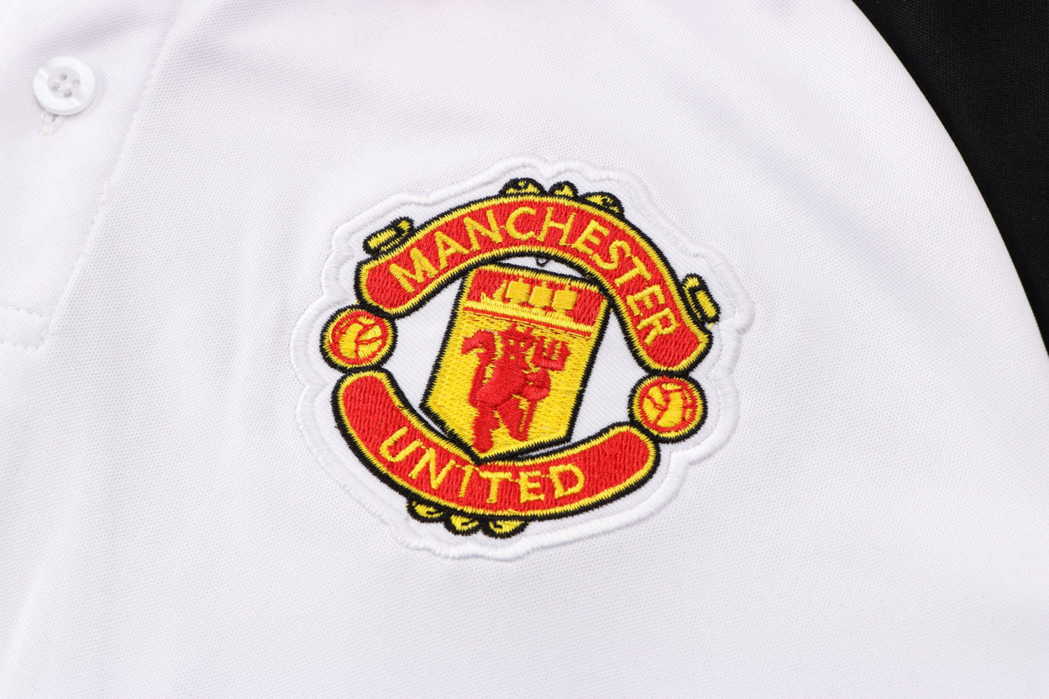 Manchester United Soccer Polo Jersey Replica White - Black Mens 2021/22